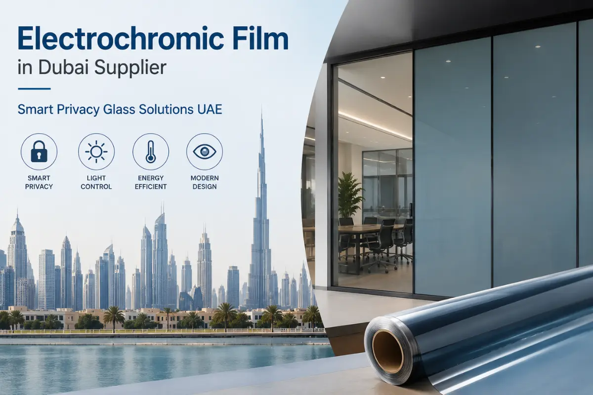 Electrochromic Film in Dubai Supplier | Smart Privacy Glass Solutions UAE