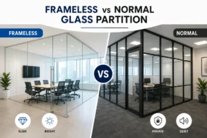 Frameless vs Normal Glass Partition Best Choice for Your Office